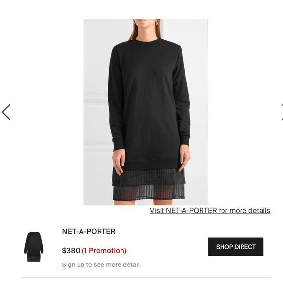 CLU Pleated organza-trimmed black stretch-jersey mini dress in size XS - Picture 6 of 15